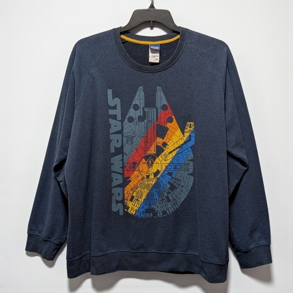 Star Wars Other - Star Wars Millenium Falcon Cozy Navy Blue Gray Rainbow Sweatshirt Pullover 2XL